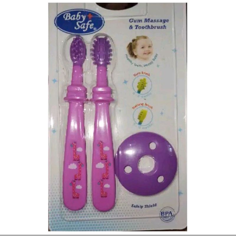 Babysafe Teether Brush Gigitan Model Sikat Gigi Gum Massage T