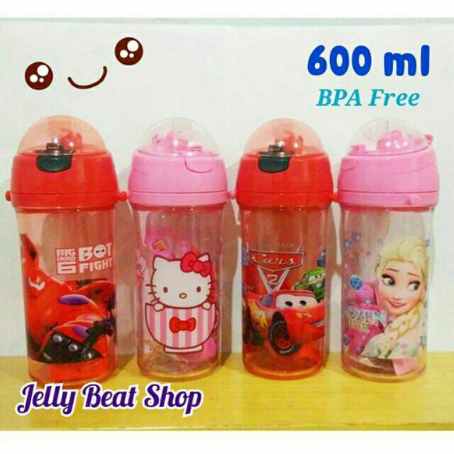 Botol minum sedot anak karakter bpa free (3650)