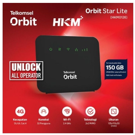 ITSTORE Modem Router HKM Orbit Star Lite HKM0126 Free Kouta 50GB Unlock