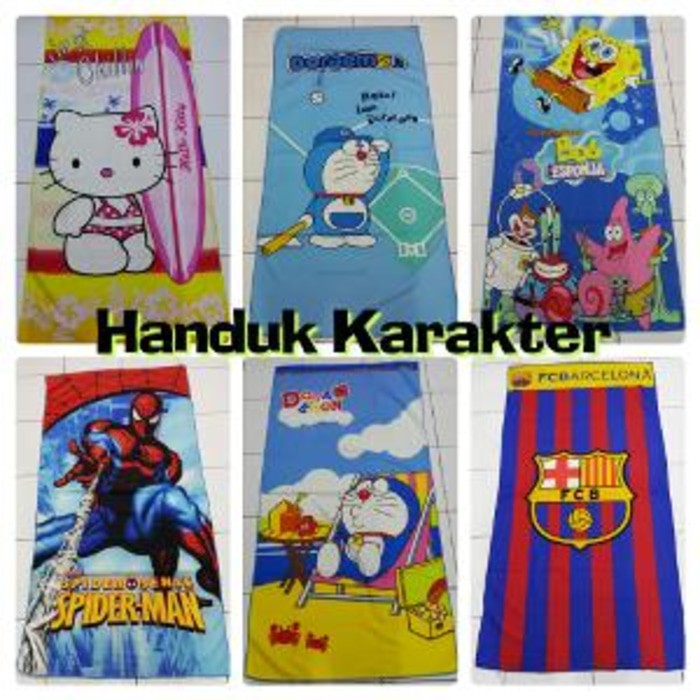 Handuk Karakter Uk 70x140cm/Handuk Anak Motif Doraemon Kitty MU DLL***TOP