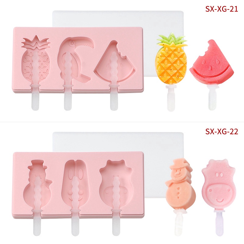 Cetakan Es Krim Popsicle Handmade DIY Bahan Silikon Dengan 6 Gaya