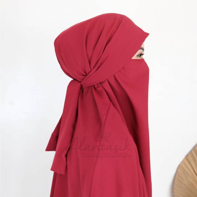 Alantasik - French Khimar XXL/ French Hijab XXL/ Jilbab syari jumbo/ Jilbab Wolfis Jumbo R.7