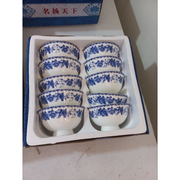 Mangkuk Keramik / Mangkok Jingdezhen 景德镇陶瓷 / Mangkok Keramik Cina / Mangkok set 10