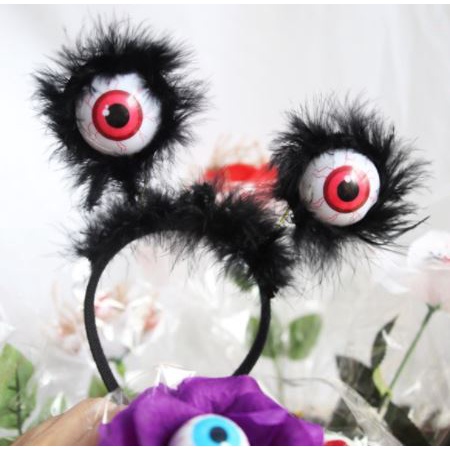 Bando bola mata monster LED bisa meny+ala eyeball halloween party pesta prank hantu headband cosplay