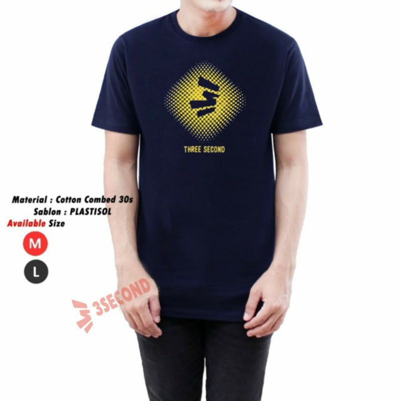 KAOS 3SECOND LENGAN PENDEK WARNA NAVYBLUE
