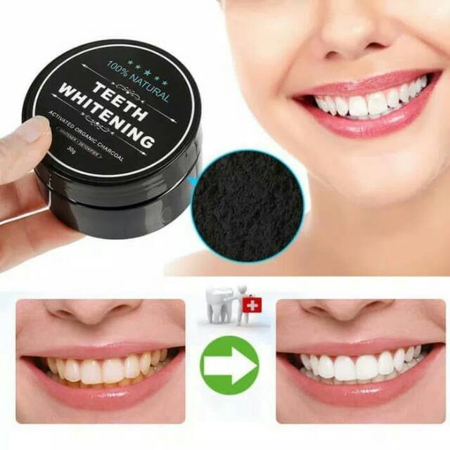 TEETH WHITENING ACTIVATED ORGANIC CHARCOAL - BUBUK ARANG AKTIF PEMUTIH GIGI ORIGINAL