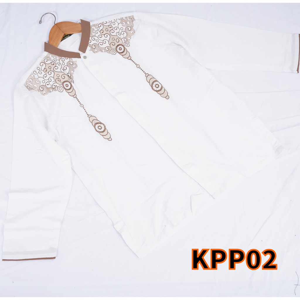 Baju koko Bordir Krem Lengan Panjang KPP02