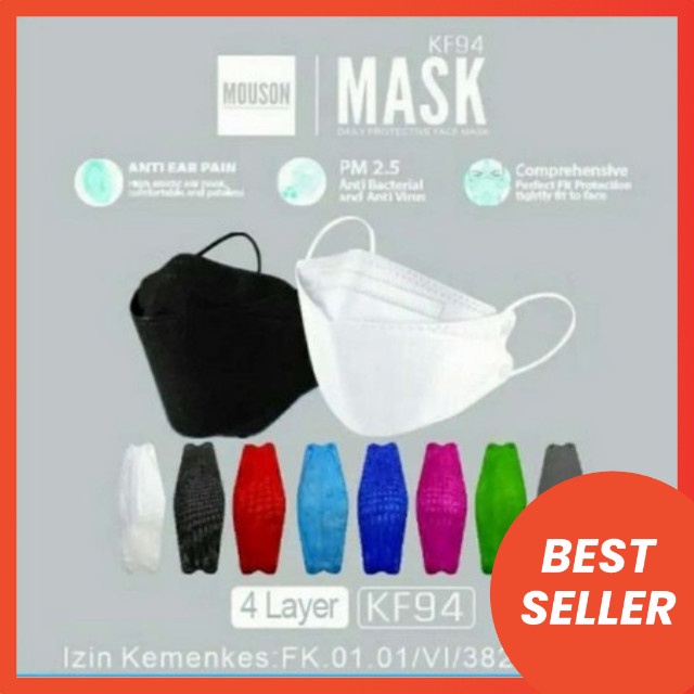 KF 94MOUSON WARNA 4PLY TERBARU MASKER KF 94 KOREA KF94 MOUSON ISI 10 PCS