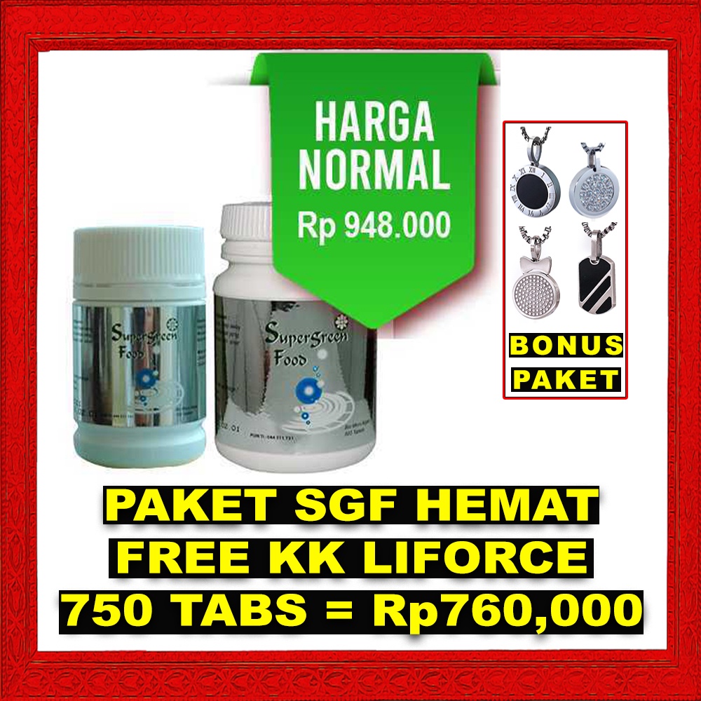 Suplemen Makanan Sel Supergreen Food SGF Super Green Food Alga Chlorella Spirulina KK Indonesia