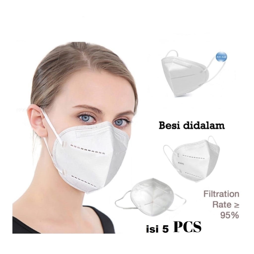 MASKER KN95 HITAM DAN PUTIH 5PLY ISI 10PCS / PACK