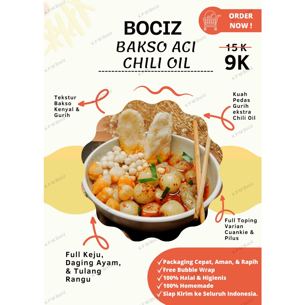 

Bociz Bakso Aci Ekstra Chili Oil Pedas Gurih