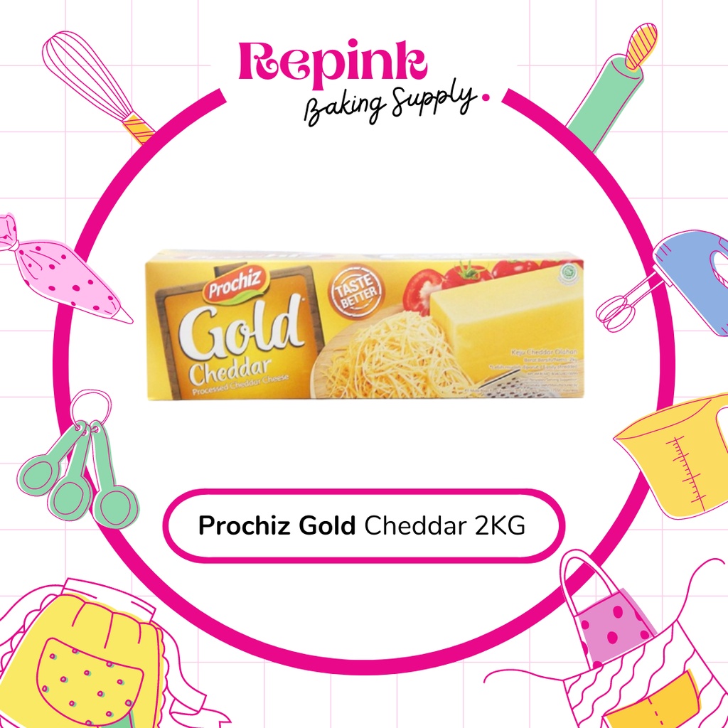 

Prochiz Gold Cheddar Cheese 2kg | Keju Cheddar Prochiz Gold 2kg