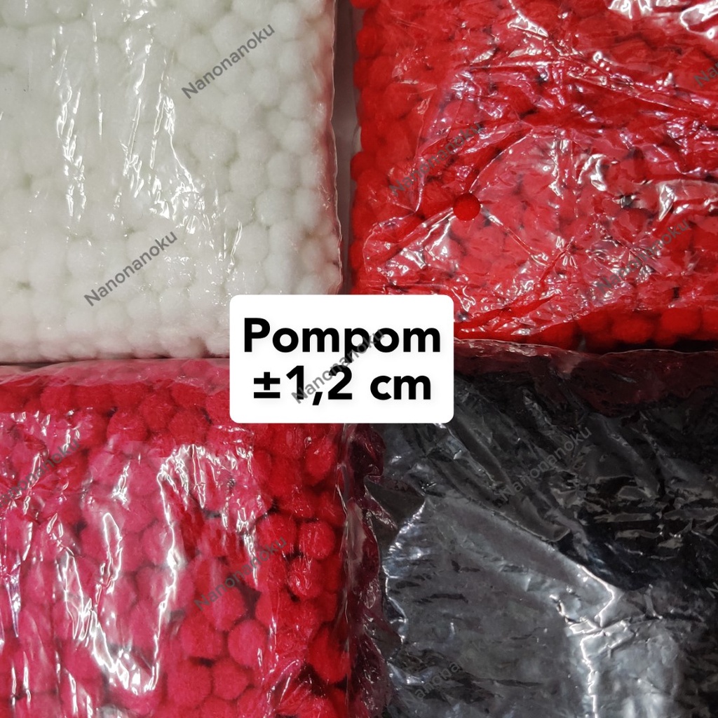 [100 pcs] Pompom 1,2 cm Bola Bulu Craft