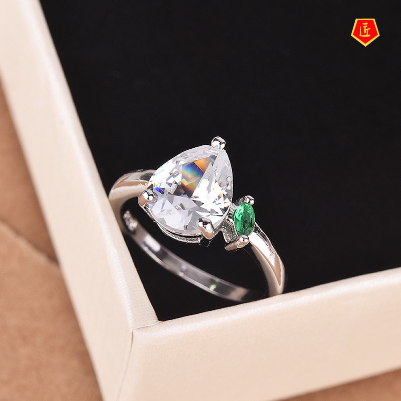 [Ready Stock]925 Silver Birthstone Ring Colored Gems Simple Personality