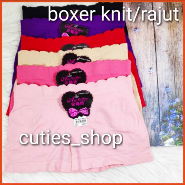 BOXER KNIT - AMJ - bahan rajut - freesize