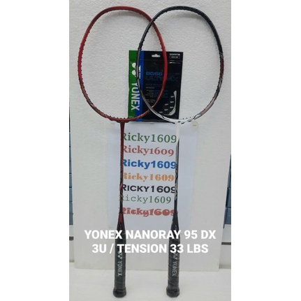RAKET BADMINTON YONEX NANORAY 95 DX - YONEX NANORAY 95DX - TENSION 33 LBS - SOLID TITANIUM - ORIGINA