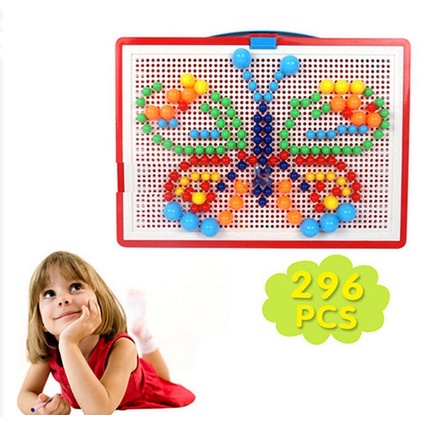 Puzzle Peg Board - Papan Puzzle Tusuk (+296 Pasak)