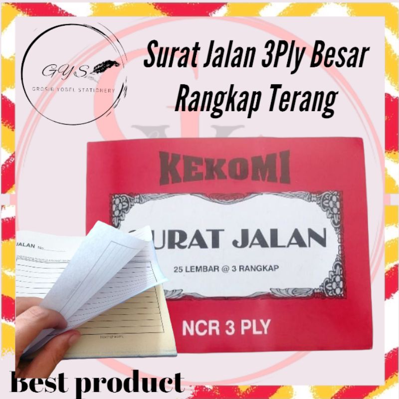 

Surat Jalan NCR 3 Ply(PCS)/ Buku surat Jalan 3 Rangkap/Surat Jalan Besar/copynya Terang