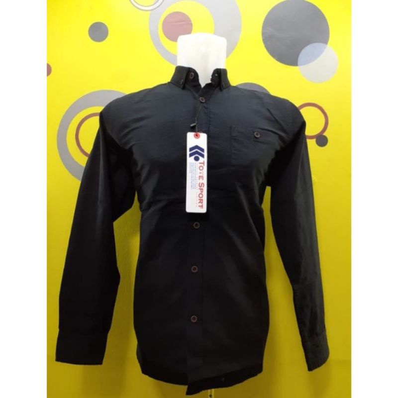 Kemeja Panjang Pria Polos Distro Merk Tote Sport Original Bahan Katun Serat Ukuran M L XL Kemeja Premium Panjang Polos Distro Bandung