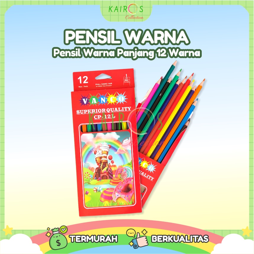 Pensil Warna Panjang Isi 12 Warna