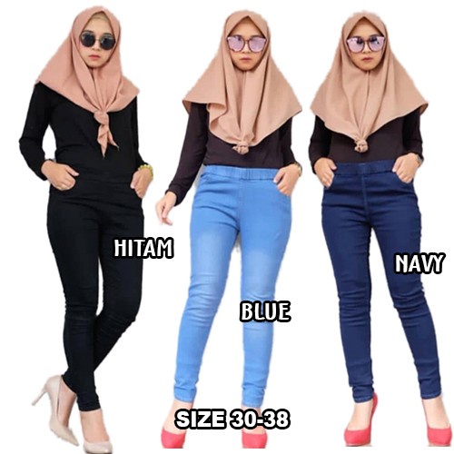 Celana Legging / Leging Wanita Bahan Jeans Stretch