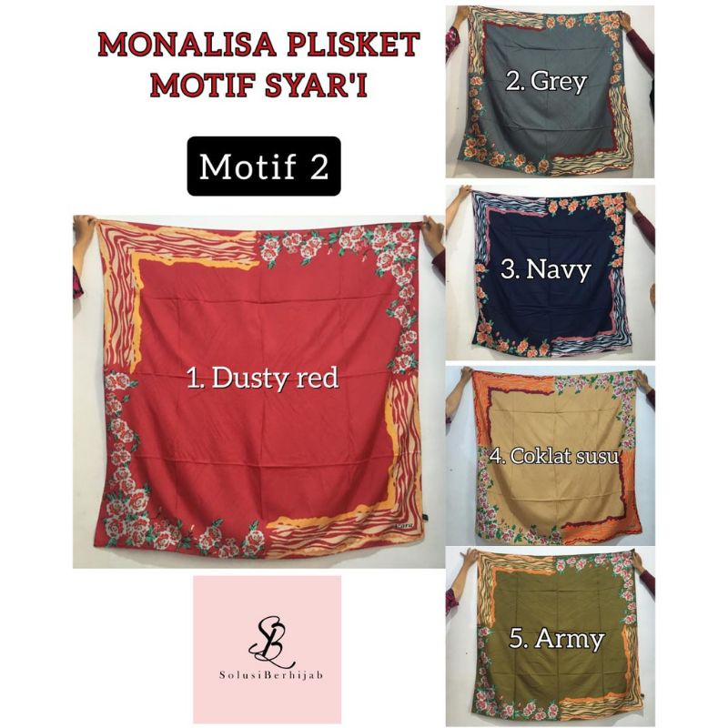Segi 4 jumbo Monalisa brisket Syari motif by azara DUSTY RED