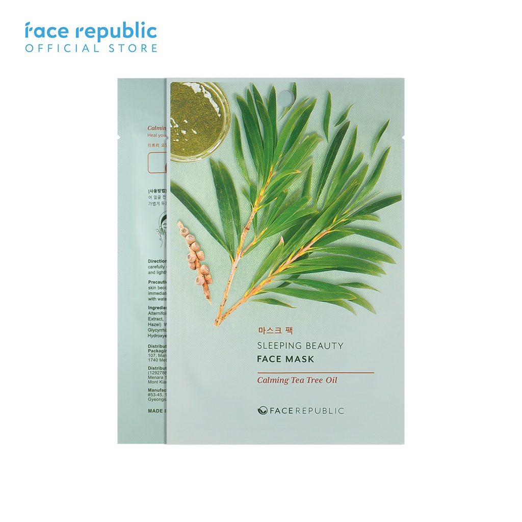 Face Republic Sleeping Beauty Face Mask Calming Tea Tree Oil 23g (10pcs)