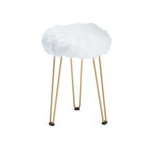 Bangku bulu bulat / kursi Tamu / samping / stool rias Minimalis-1