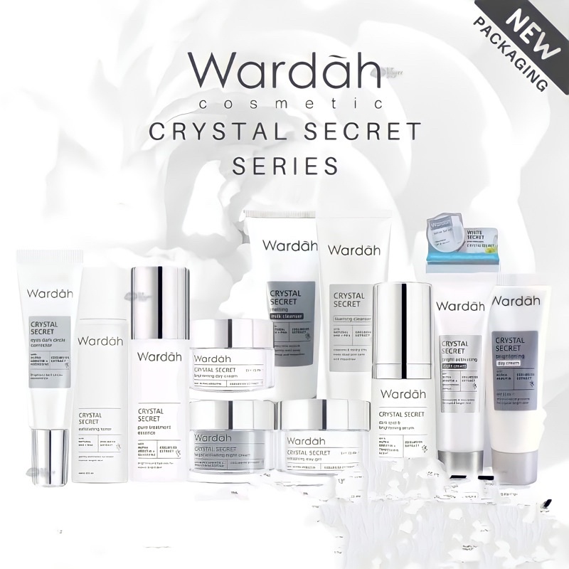 WARDAH CRYSTAL SECRET - Day/Night Cream/Gel , Essence Toner, Serum Brightening, Foaming Cleanser