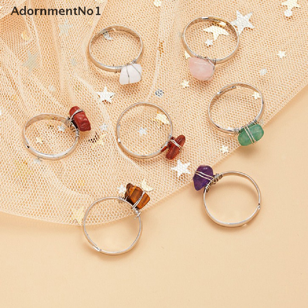 (AdornmentNo1) Cincin Batu Quartz Resin Alami Rock Adjustable Untuk Wanita