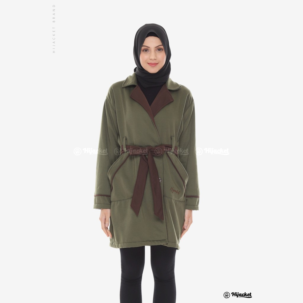 Hijacket® Elnara Series (All Size, XL, XXL) Jaket Wanita Bahan 100% Premium Fleece Asli-MOSSGREEN