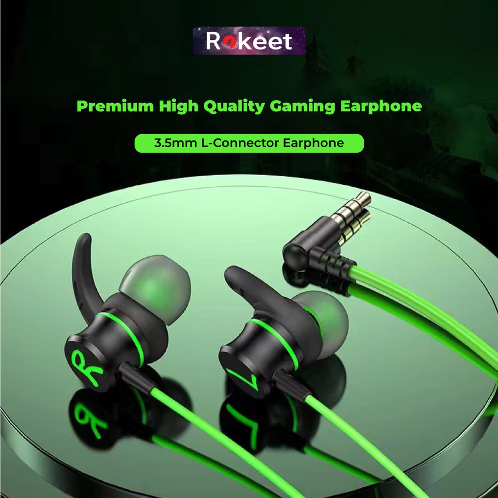 Rokeet Headset Gaming Sport Music Surround Stereo Bass dengan Mic Earphone Headphone Gaming