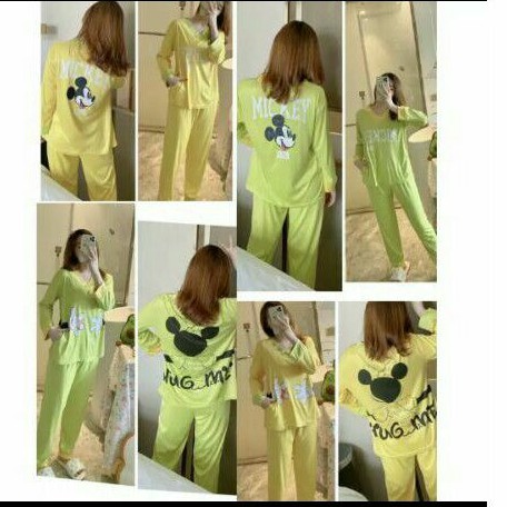 Piyama PP Bahan Katun Import Motif Mickey