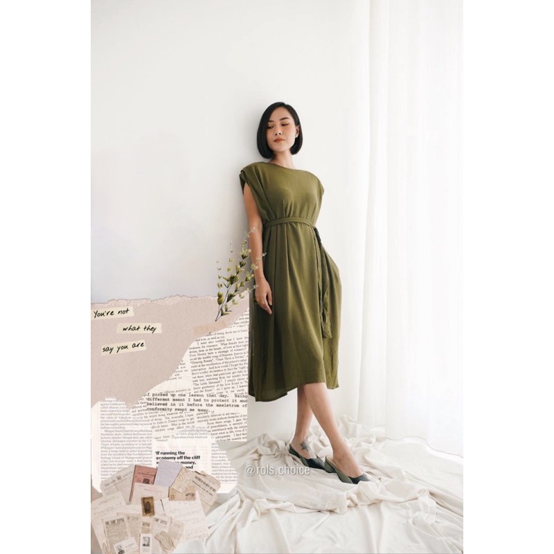 ZELINE DRESS - OLIVE / DRESS / WOMAN DRESS / BAJU WANITA