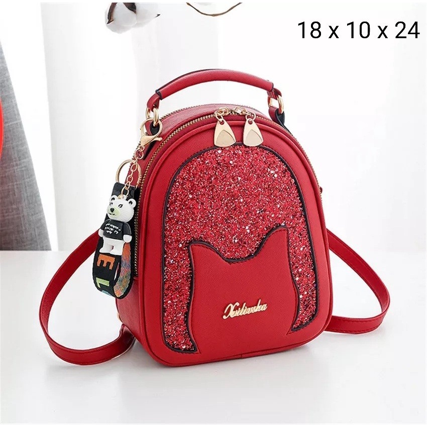 Tas Selempang Handbag Model Cat Kawaii Berkilau Tas Untuk Perempuan Remaja Dan Dewasa
