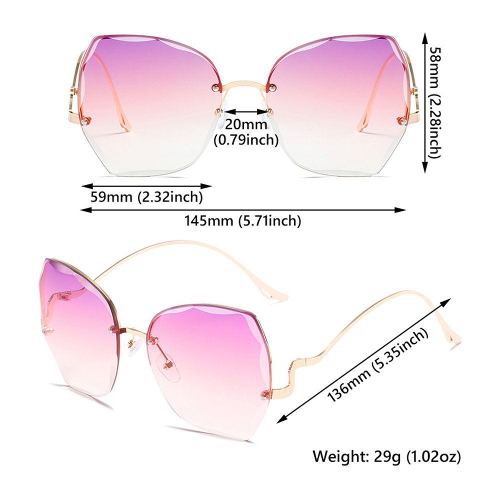 Lily Gradien Kacamata Wanita Pria Logam Lengkung Temples Eyewear Sun Glasses