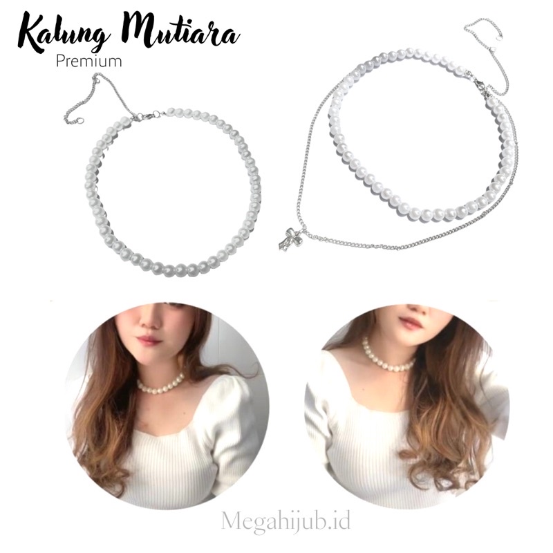 [ Kalung mutiara premium ] Pearl Necklance / kalung Korea