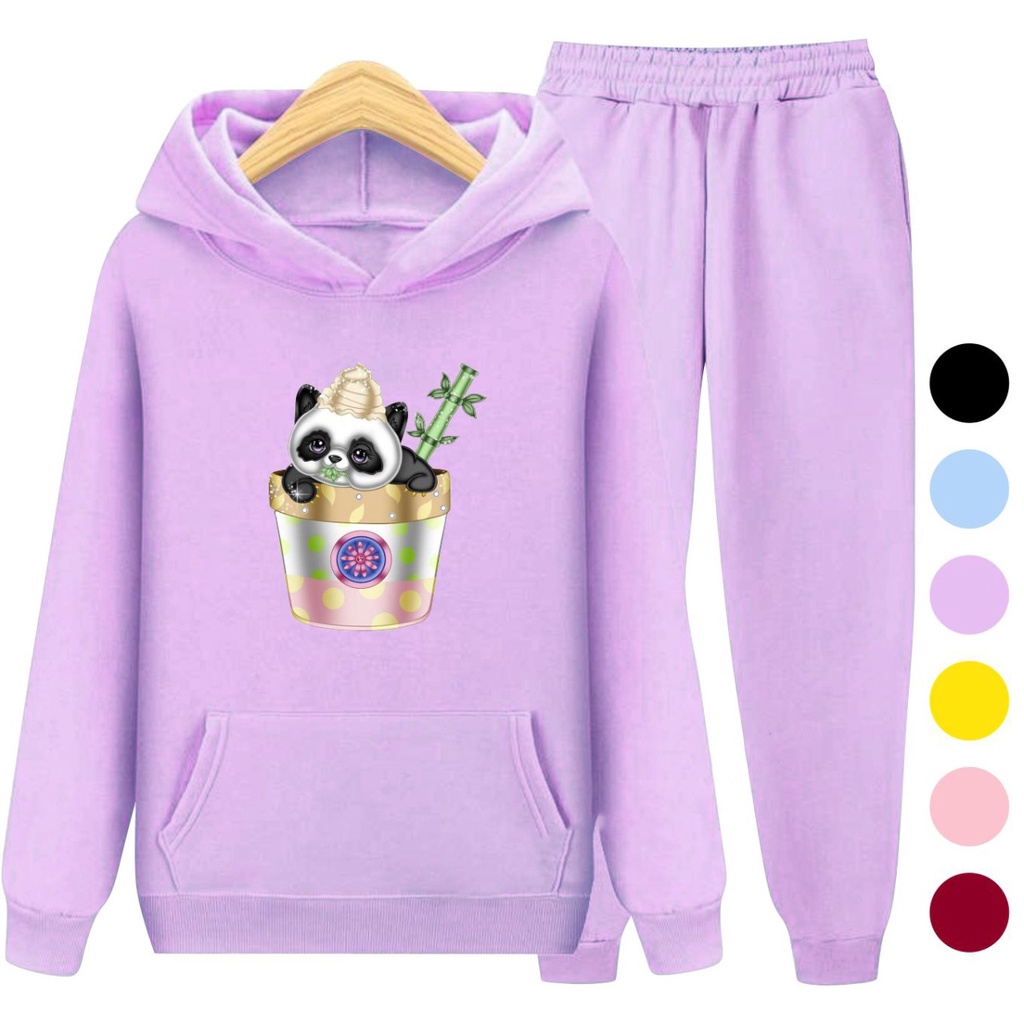 Setelan Anak Sweater Hoodie Anak LAZY PANDA Baju Jaket Anak Cewek Remaja Terbaru