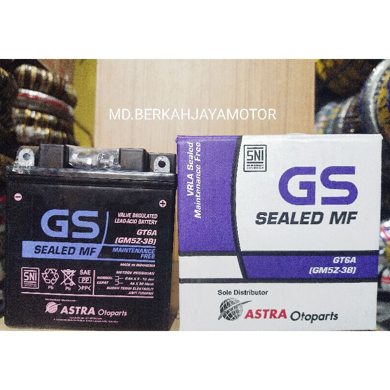 Aki kering gs astra type gt6a 100% asli