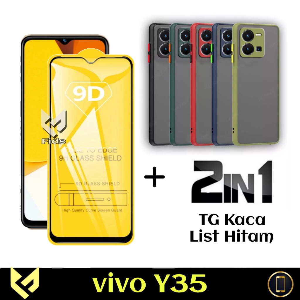 PROMO Paket 2in1 CASE VIVO Y35 2022 Soft Hard My Choice Aero Dove Matte Premium Casing Slim Cover Shockproof Free Anti Gores Layar Premium Quality