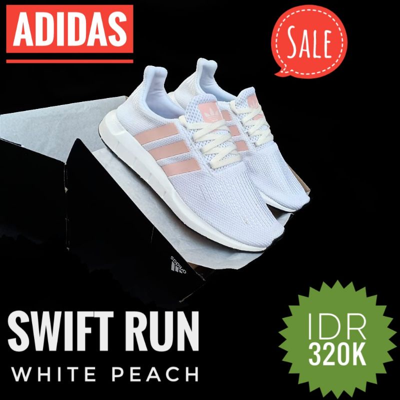 ADIDAS SWIFT RUN, WHITE PEACH, Original Sneakers