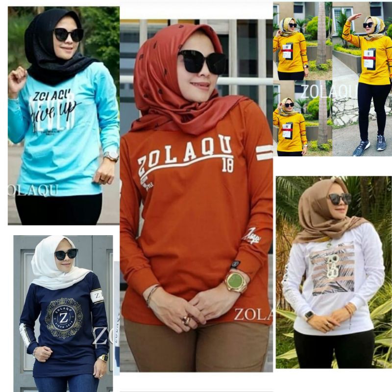 Kaos zolaku/kaos wanita/kaos lengan panjang/terbaru