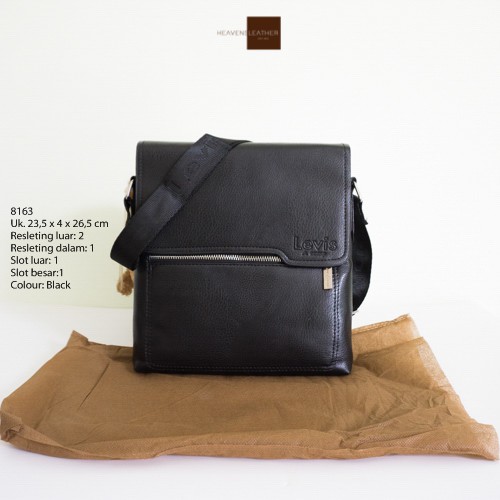 TAS SELEMPANG LEVIS KODE 8163 HITAM TAS PRIA TAS COWOK TAS LAKI TAS SLEMPANG TAS IMPOR