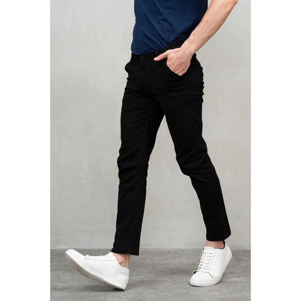 Houseofcuff Celana Chino Panjang Pria Slim fit Stretch Jeans Hitam