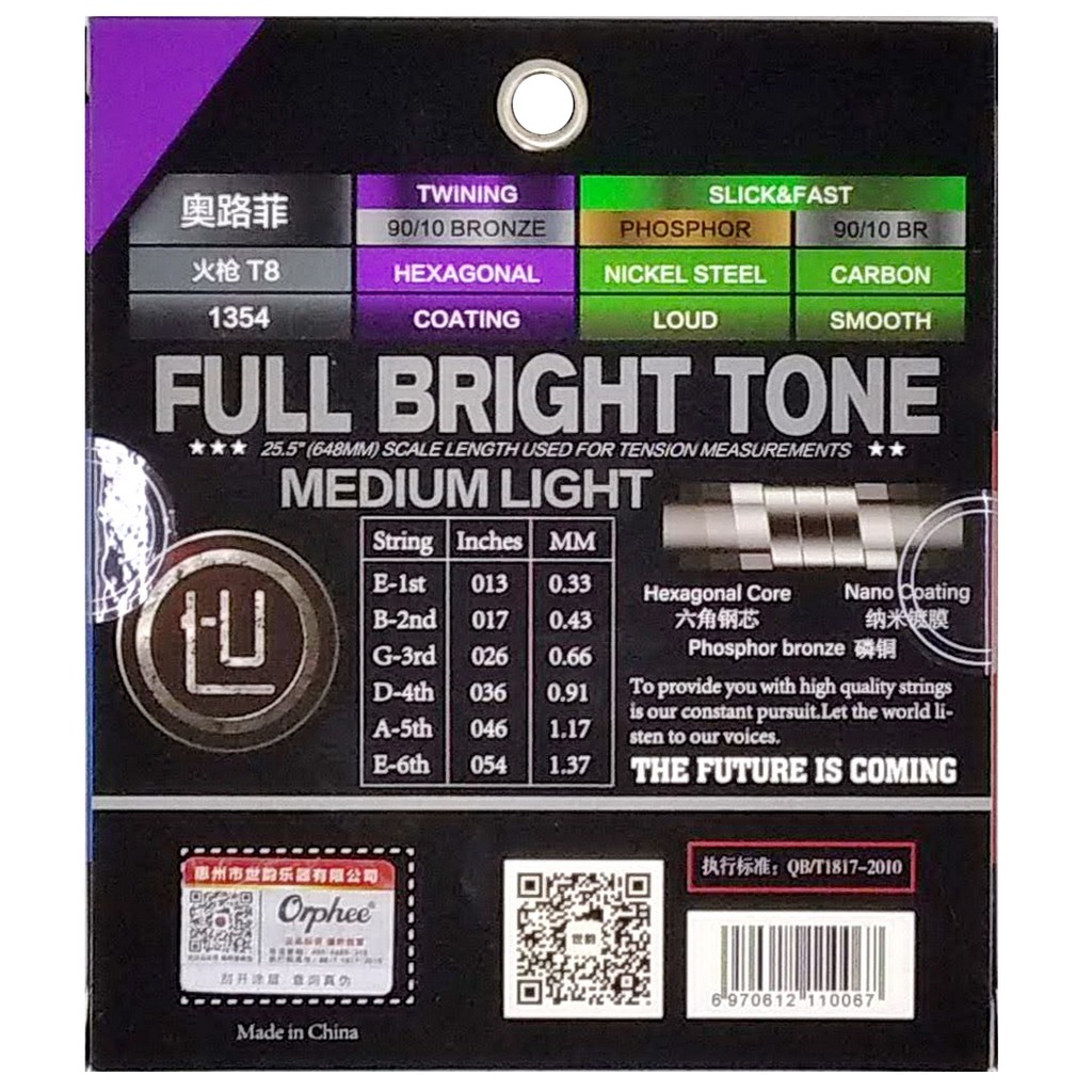 Orphee T4 T5 T6 T7 T8  Senar Gitar Akustik Phosphor Copper Double Coating