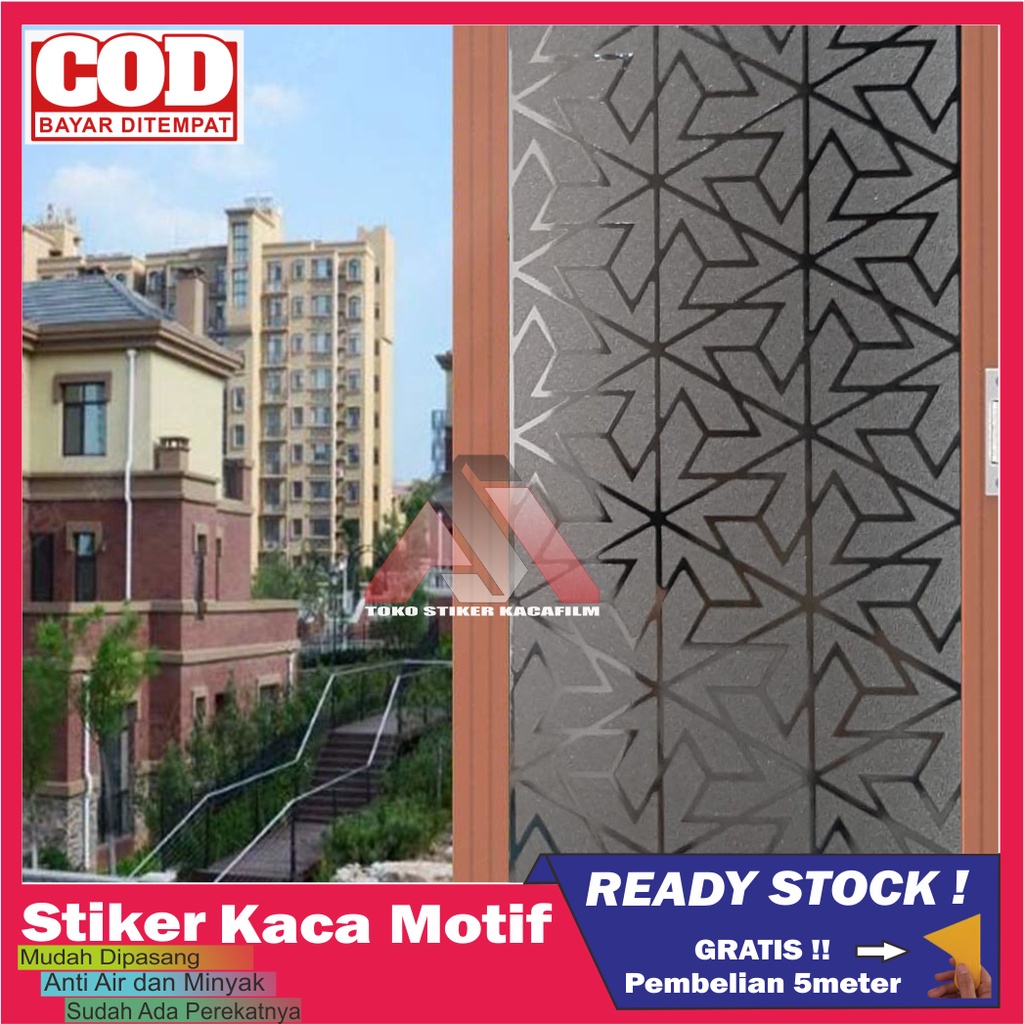 Sticker Stiker Wallpaper Kaca Film Jendela Rumah Motif Bintang Shiruken