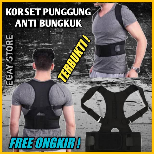 Korset Penyangga Punggung Tulang Belakang Koreksi Postur Pria Wanita Shoulder Back Support Belt