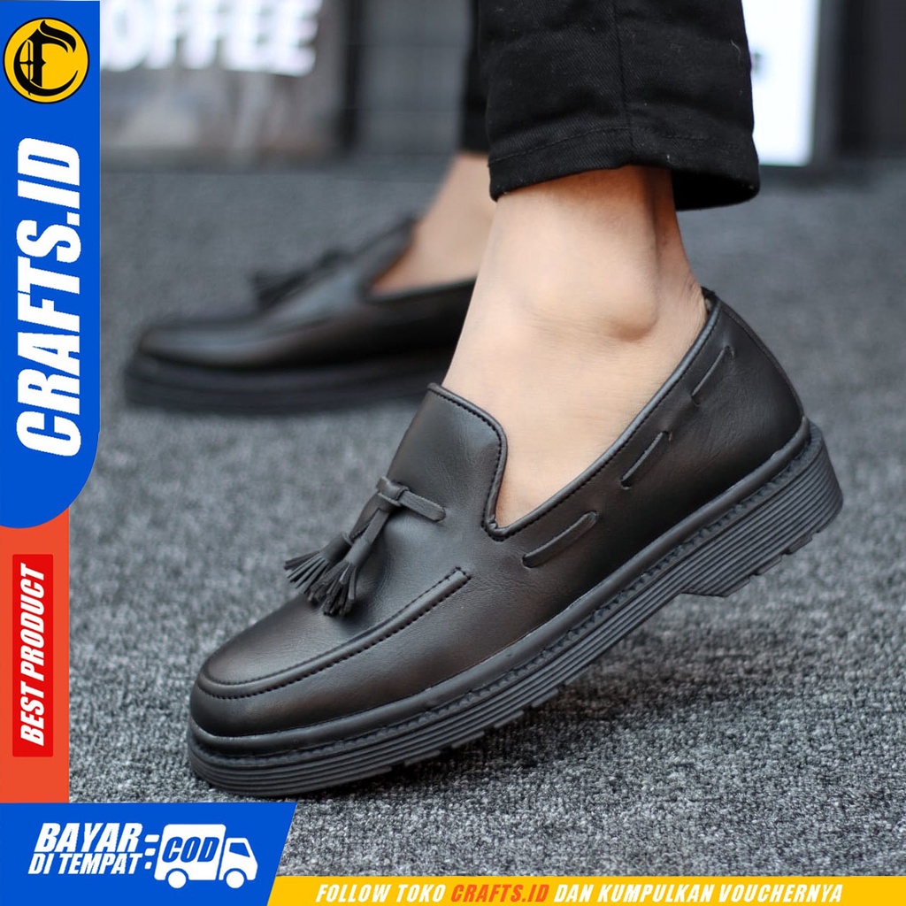 CRAFTS leorio - Sepatu Pantofel Formal Docmart Low Boots Zapato Kerja Pria