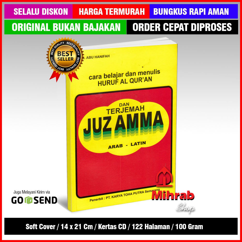 Juz Amma dan Terjemahnya Arab Latin - Disertai Cara Belajar Menulis Huruf Al Quran Ukuran Besar