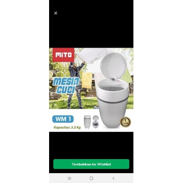 (NO NEGO) mesin cuci mito WM1 kapasitas 3,5kg/mesin cuci portable/mesin cuci mini (PRELOVED)